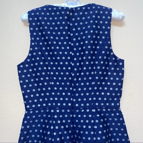 J. Crew Blue Silver Dot Silk Sleeveless Dress NWT - Picture 14 of 16